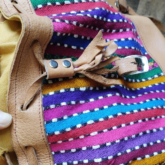 Vintage Boho Festival Gutalmalen Artisan Drawstring embroidered Crossbody Bag - Picture 4 of 13